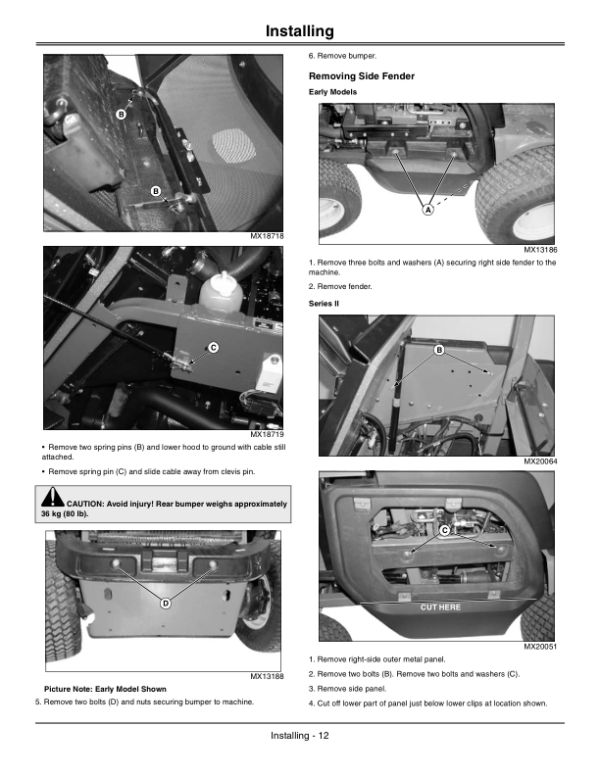 John Deere 600 Liter High Dump Material Collection System (North America) (150001-) Operator’s Manual (OMTCU31163E) Workshop Guide