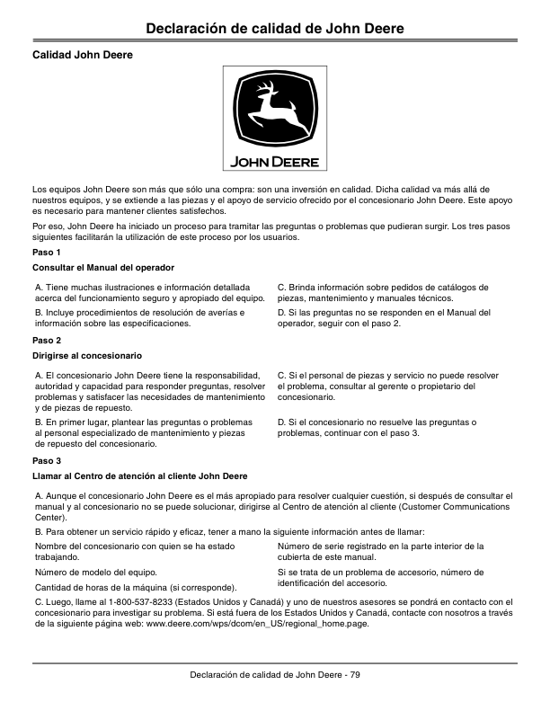 John Deere QuikTrak Pro 647A, 657A, 667A (NA) Operator’s Manual (OMTCU31830) Workshop Guide