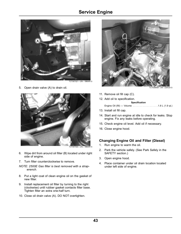 John Deere 2500B & 2500E Hybrid Riding Greens Mower Operator’s Manual (OMTCU33545) Workshop Guide