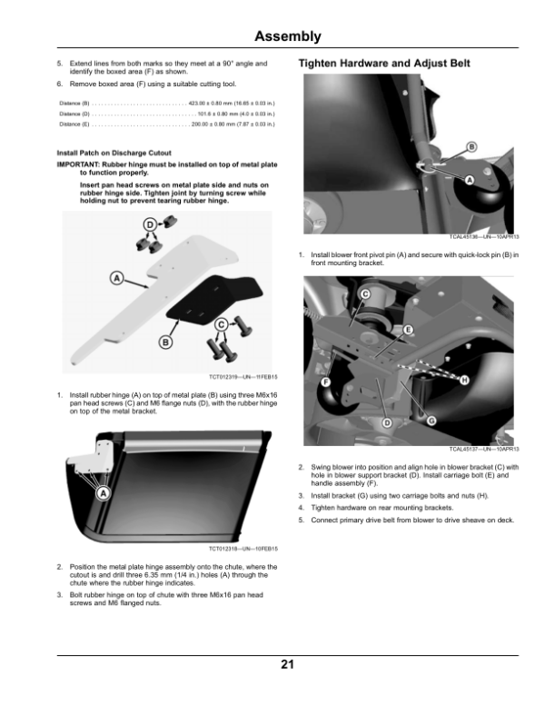 John Deere 14-Bushel Material Collection System Dump From Seat Blower (075001-) Hopper (015001-) (North America) Operator’s Manual (OMTCU35716E) Workshop Guide