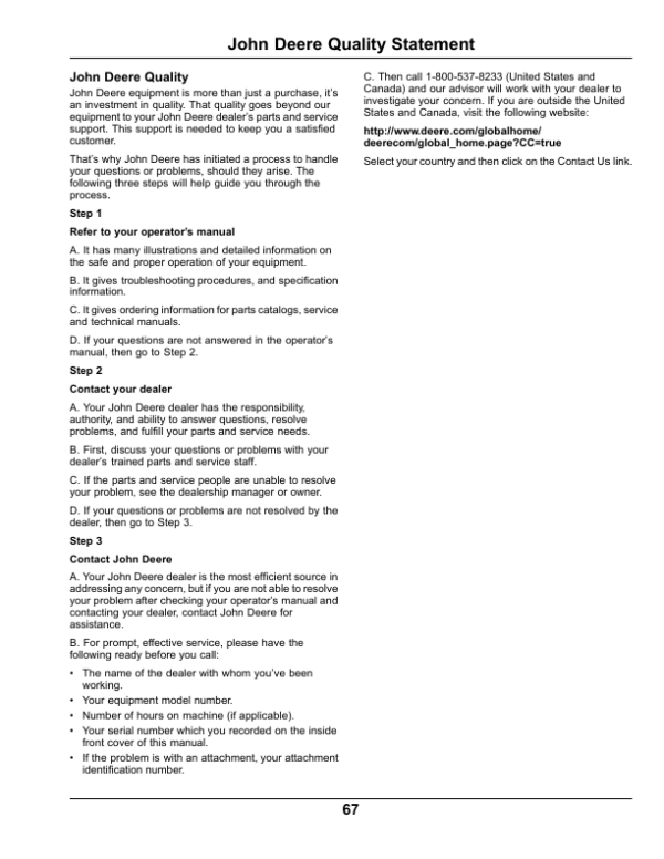 John Deere 180SL, 220SL & 260SL PrecisionCut Walk-Behind Greens Mowers Export Edition (040001-050000) Operator’s Manual (OMTCU37250) Workshop Guide