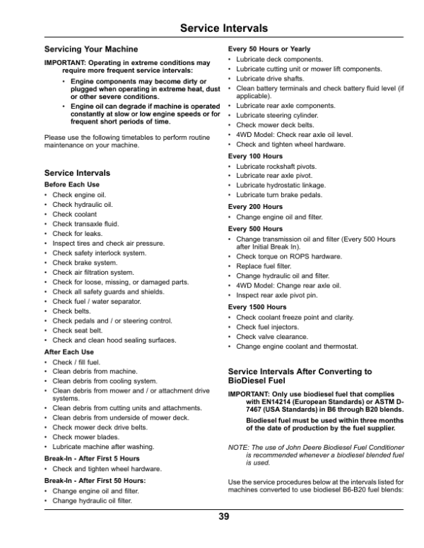John Deere 1600 Wide Area Turbo Mowers (North America) (200001-400000) Operator’s Manual (OMTCU37303E) Workshop Guide