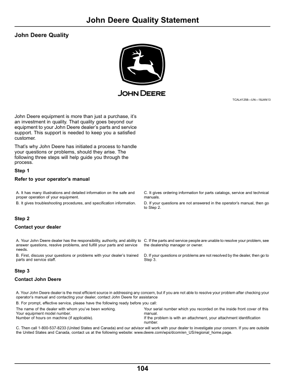 John Deere 1550, 1570, 1575, 1580, 1585 Series TerrainCut Front Mowers (North America) (010001-020000) Operator’s Manual (OMTCU39307E) Workshop Guide