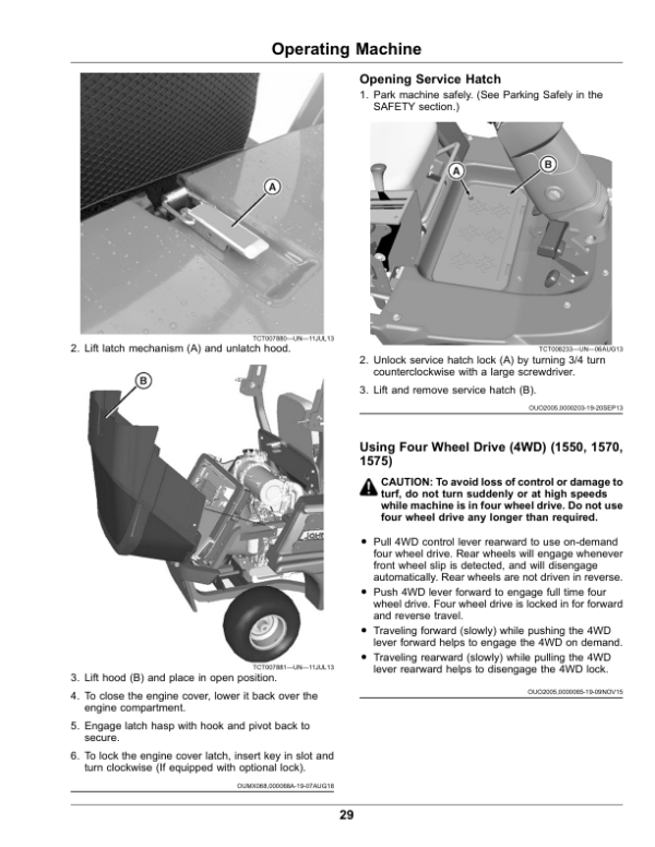 John Deere 1550, 1570, 1575, 1580 & 1585 Series TerrainCut Front Mowers Export Edition (010001-020000) Operator’s Manual (OMTCU39308) Workshop Guide