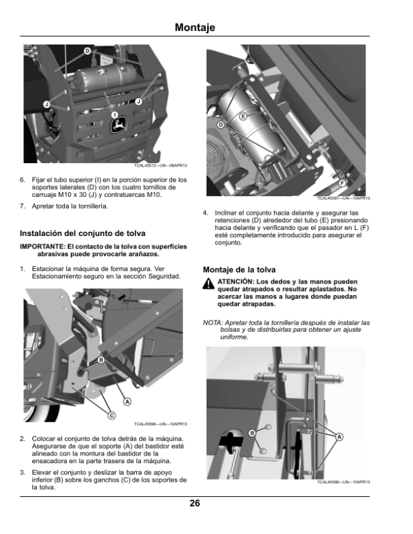 John Deere Blower, Rear Hopper Dump From Seat 14 Bushel (North American Version) Operator’s Manual (OMTCU40067) Workshop Guide