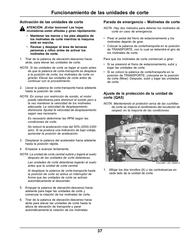 John Deere 2500B PrecisionCut, 2500E E-Cut Hybrid Riding Greens Mower (North American) Operator’s Manual (OMTCU40434) Workshop Guide