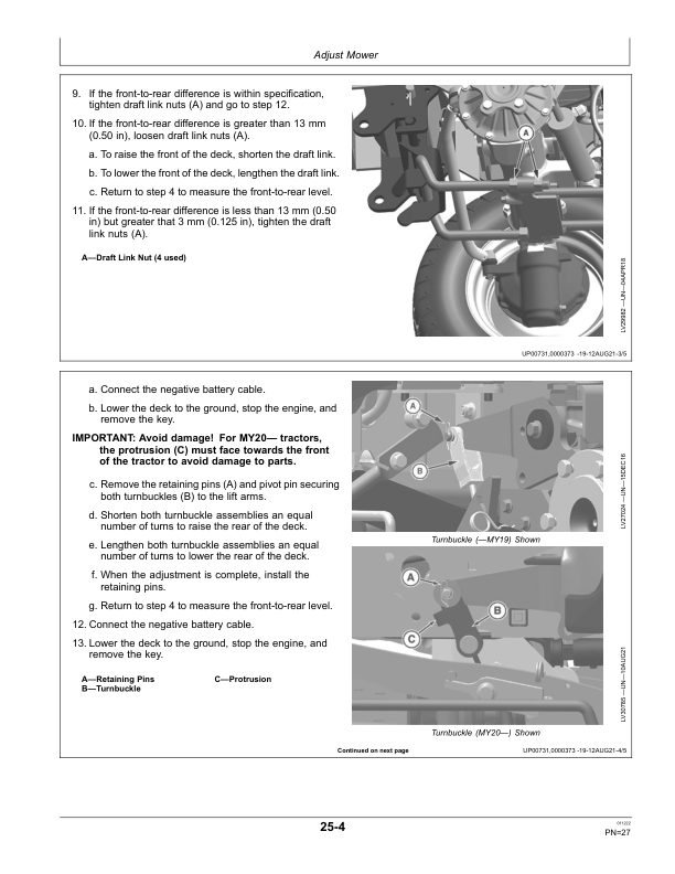 John Deere Mid-Mount Mower 54D and60D (European) Operator’s Manual (OMTR122750) Workshop Guide