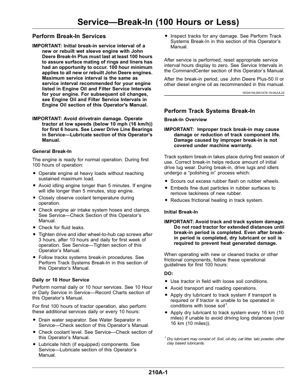 John Deere 9RX Tractors (Serial No. 825001-) Export Edition G3 Operator’s Manual (OMTR131406) Workshop Guide