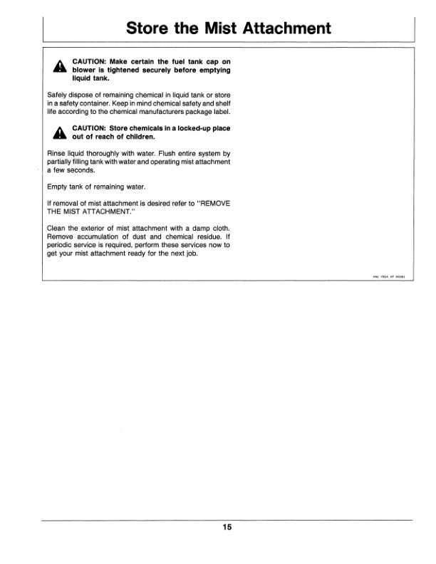 John Deere Mist Attachment Power Blower Operator’s Manual (OMTY20522) Workshop Guide