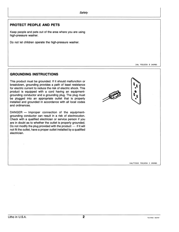 John Deere 117, 118, 120 High Pressure Washers Operator’s Manual (OMTY20655) Workshop Guide