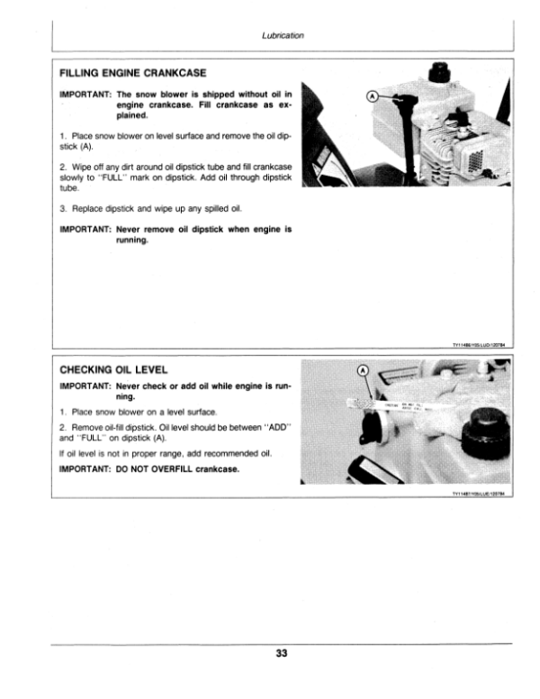 John Deere 524 Snow Blower Operator’s Manual (OMTY20710) Workshop Guide