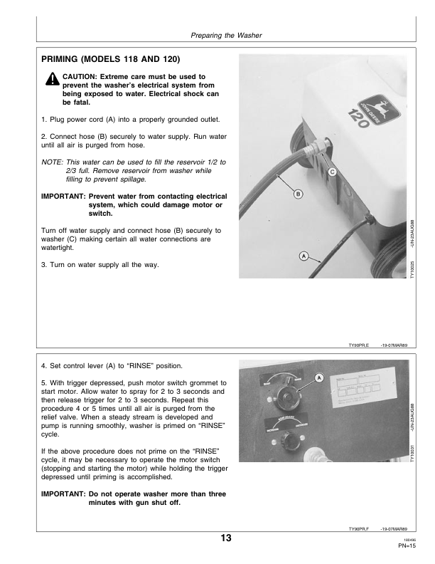 John Deere 117, 118, & 120 High-Pressure Washers Operator’s Manual (OMTY21559) Workshop Guide
