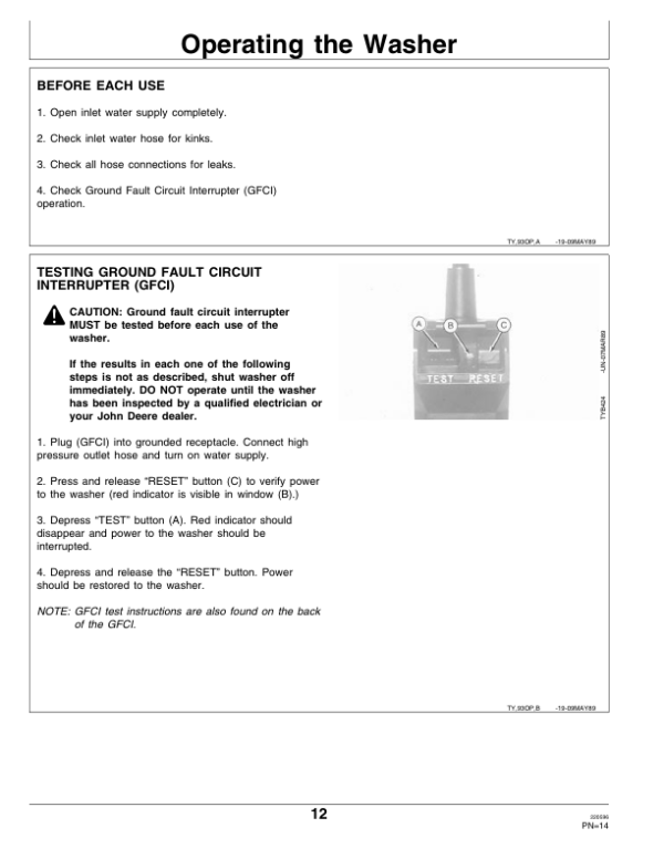 John Deere 122 High Pressure Washer Operator’s Manual (OMTY21560) Workshop Guide