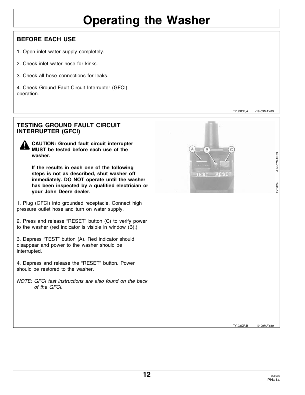 John Deere 122 High Pressure Washer Operator’s Manual (OMTY21560) Workshop Guide