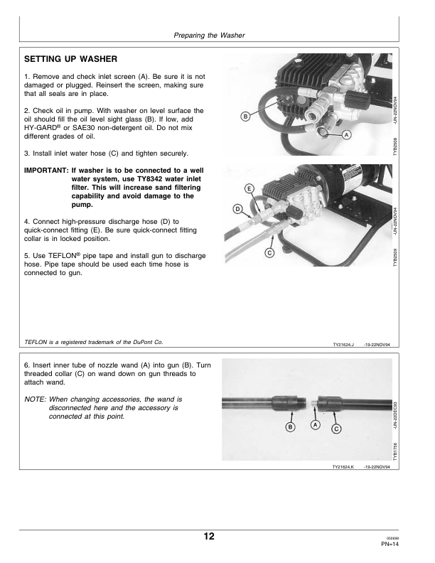 John Deere 10XE, 15XE High Pressure Washers Operator’s Manual (OMTY21634) Workshop Guide