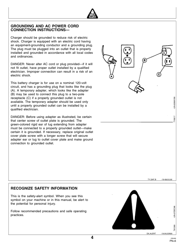 John Deere 10/2 Amp Battery Charger/Monitor & Engine Starter Operator’s Manual (OMTY21638) Workshop Guide