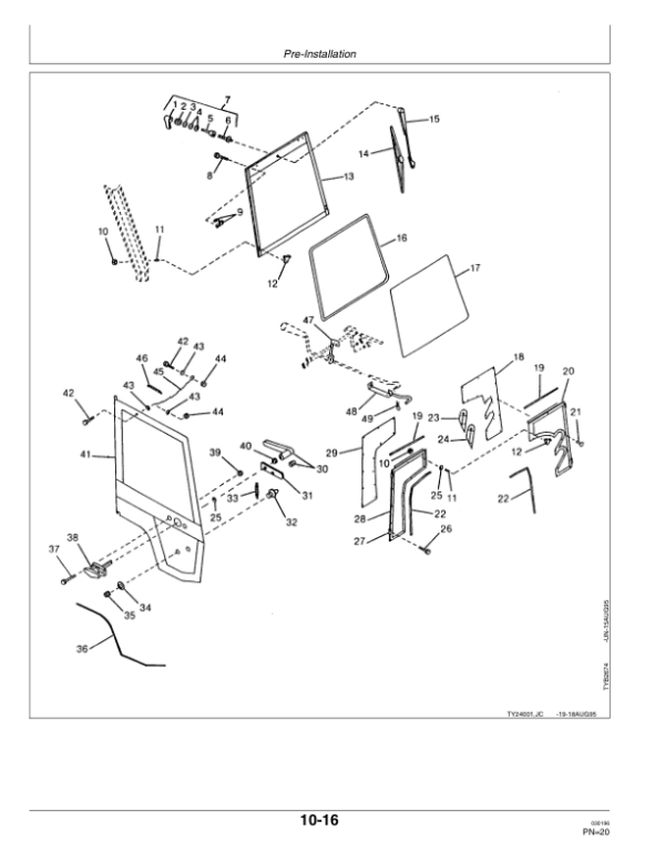 John Deere TY16188 Weather Enclosure for GT, LX Lawn & Garden Tractors Operator’s Manual (OMTY24001) Workshop Guide