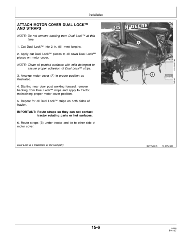 John Deere TY24506 Weathershield for 5200-5500, 5210-5510 Series Tractors Operator’s Manual (OMTY24535) Workshop Guide