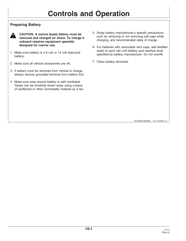 John Deere TY25864 2/15/40/100 Amp 6V/12V Speed Smart Battery Charger Operator’s Manual (OMTY25887) Workshop Guide