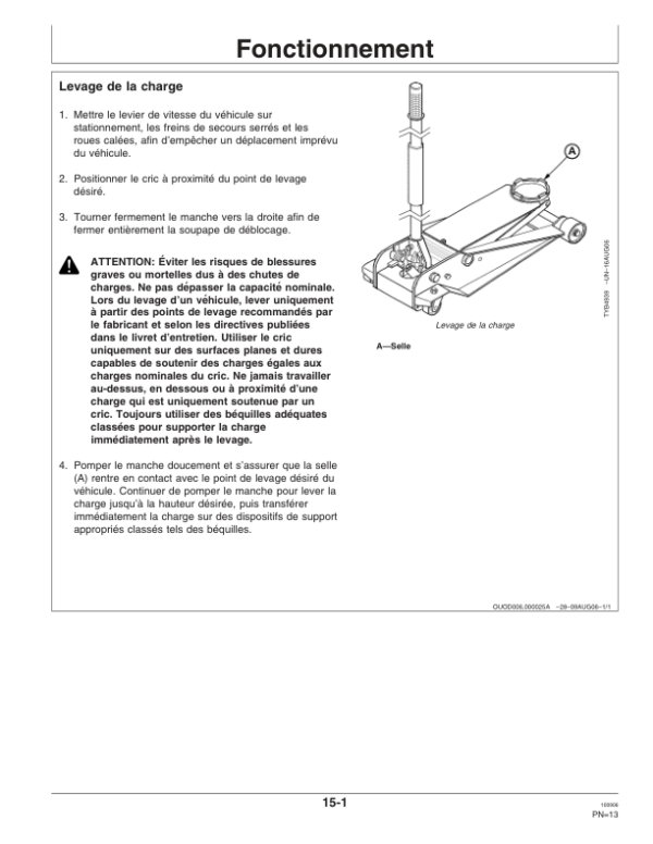 John Deere MagicLift Hydraulic Service Jacks – TY26313, TY26314 Operator’s Manual (OMTY26293) Workshop Guide