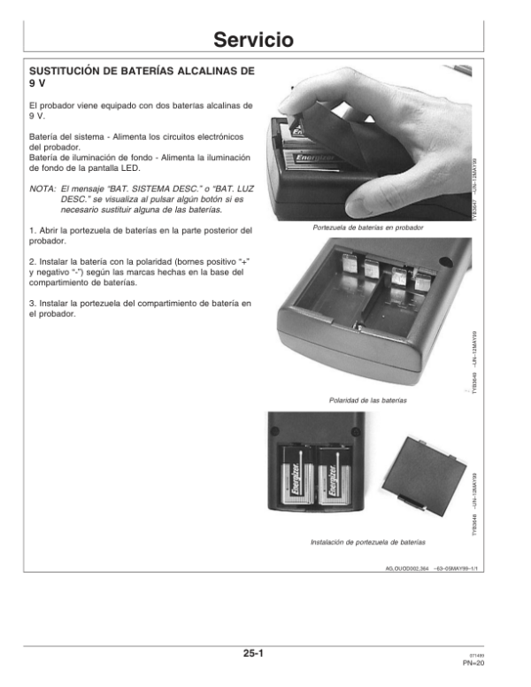 John Deere SW07370 Hand Held High Moisture Range Hay Tester Operator’s Manual (OMTY27499) Workshop Guide