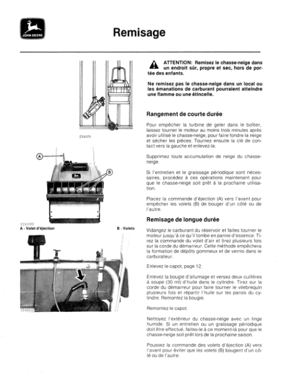 John Deere 320 Snow Thrower Operator’s Manual (OMTY3903) Workshop Guide