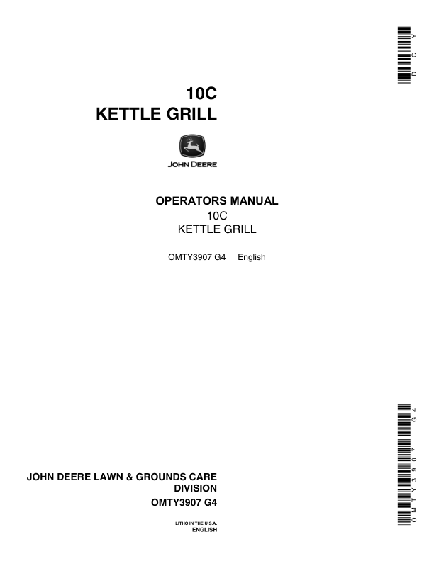 John Deere 10C Kettle Grill Operator’s Manual (OMTY3907) Workshop Guide