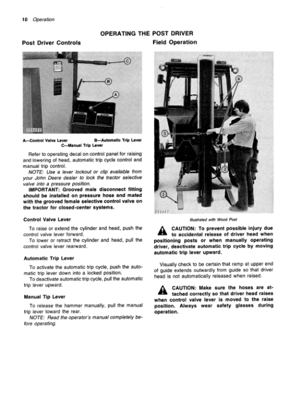 John Deere 51 Post Driver Operator’s Manual (OMTY3977) Workshop Guide