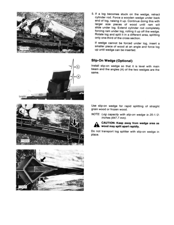John Deere No. 5 Log Splitter Operator’s Manual (OMTY3991) Workshop Guide