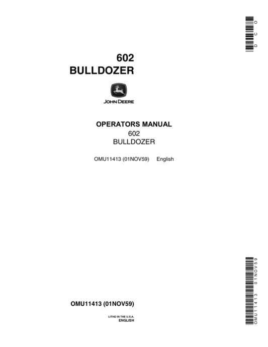 John Deere 602 Attachments Operator’s Manuals (OMU11413) Workshop Guide