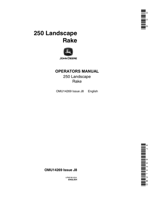 John Deere 250 LR Attachments Operator’s Manuals (OMU14269) Workshop Guide