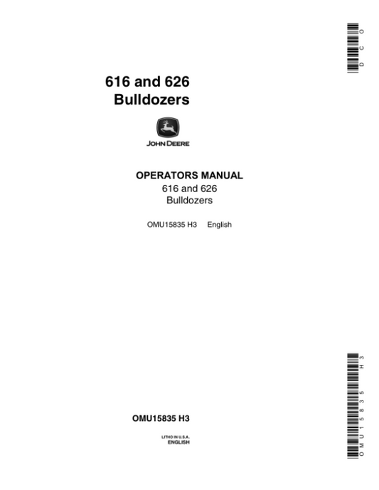 John Deere 616, 626 Attachments Operator’s Manuals (OMU15835) Workshop Guide