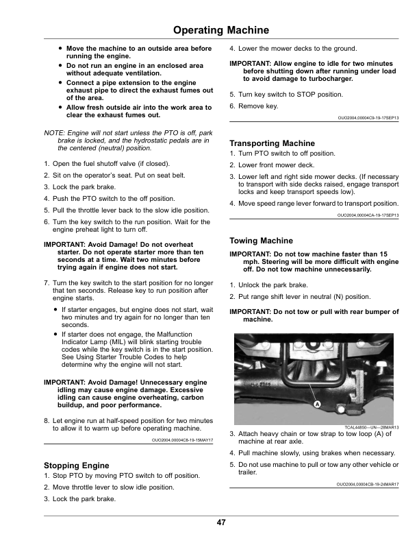John Deere 1600 Series III Turbo Wide Area Mowers Operator’s Manual (OMUC10435) Workshop Guide