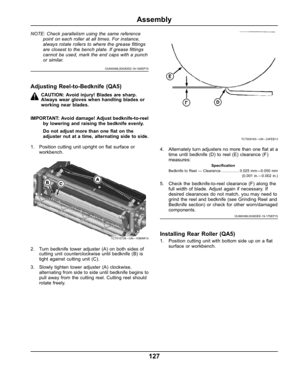 John Deere 7500A, 7700A, 8700A & 8900A PrecisionCut Fairway Mowers, 8800A TerrainCut Rough Mower Operator’s Manual (OMUC10998) Workshop Guide
