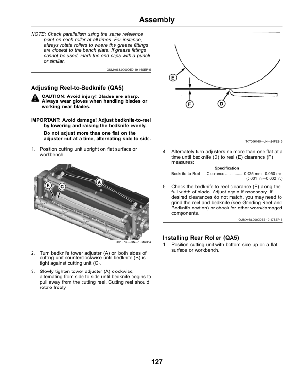 John Deere 7500A, 7700A, 8700A & 8900A PrecisionCut Fairway Mowers, 8800A TerrainCut Rough Mower Operator’s Manual (OMUC10998) Workshop Guide