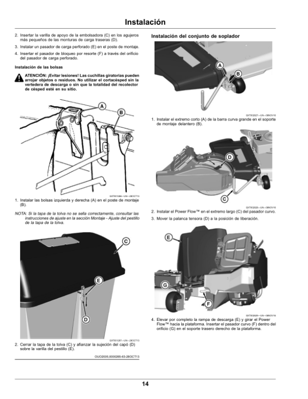 John Deere Material Collection System (MCS) for S240 Tractor with 48 Accel Deep Deck (North American) Operator’s Manual (OMUC12064) Workshop Guide