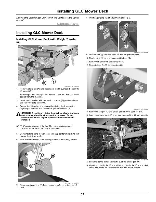 John Deere GLC1500 Grass & Leaf Collection System Operator’s Manual (OMUC12127) Workshop Guide