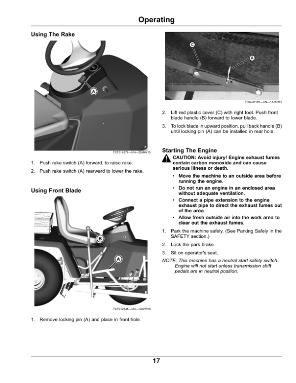 John Deere 1200A Bunker Rake (North American) Operator’s Manual (OMUC12168) Workshop Guide