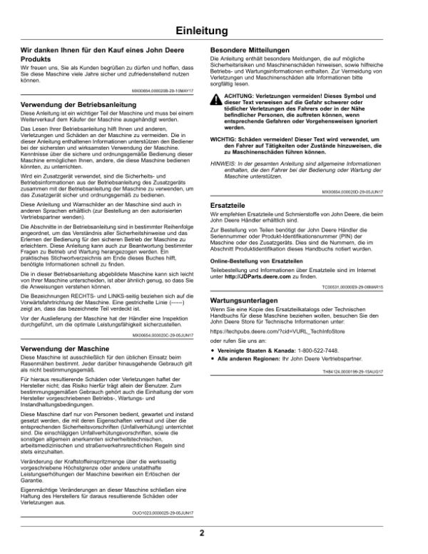 John Deere TractorsX116R, X146R, X166R (Export Edition) (s.n. 010001-) Operator’s Manual (OMUC12252) Workshop Guide