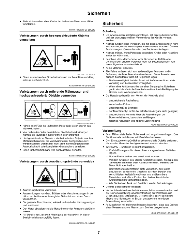 John Deere TractorsX106, X126, X166 (Export Edition) (s.n. 010001-) Operator’s Manual (OMUC12253) Workshop Guide