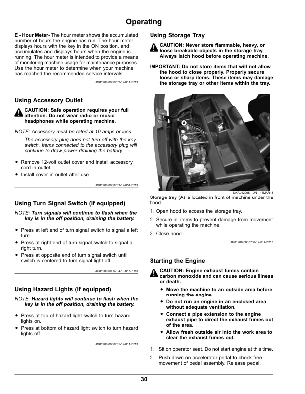 John Deere HPX615E Gator Utility Vehicle Operator’s Manual (OMUC12665) Workshop Guide