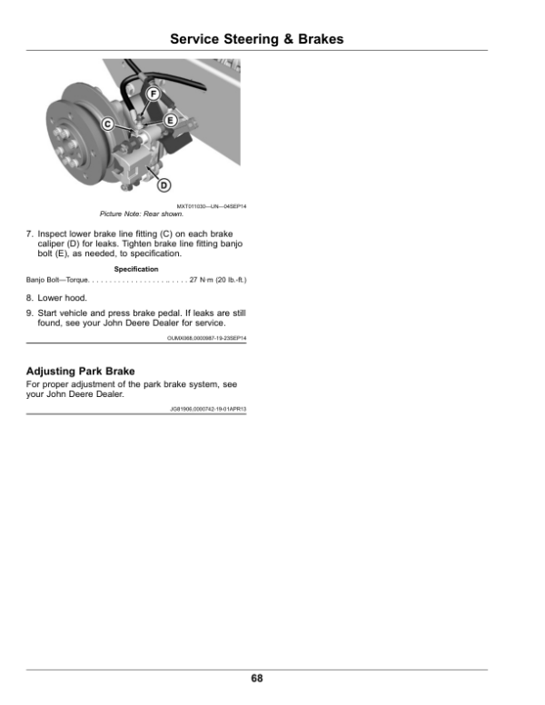John Deere HPX815E Gator Utility Vehicles Operator’s Manual (OMUC12667) Workshop Guide