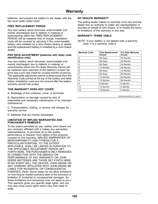 John Deere RSX860E & RSX860M Gator Utility Vehicle Operator’s Manual (OMUC12878) Workshop Guide