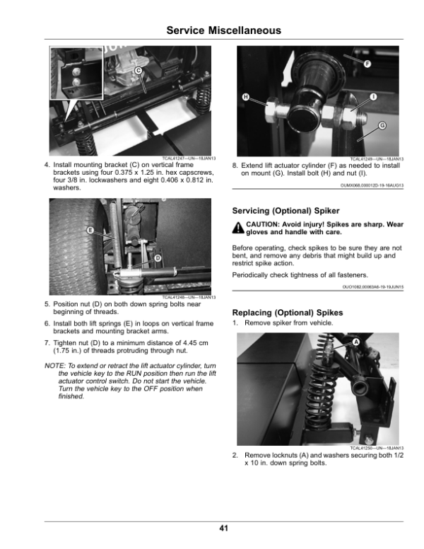 John Deere 1200A Bunker Rake (North American) Operator’s Manual (OMUC15416) Workshop Guide