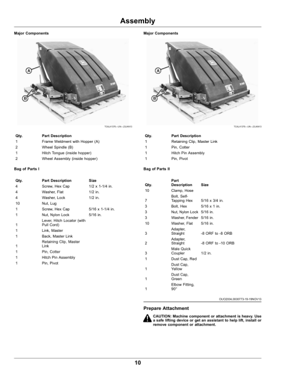 John Deere TC125Turf Collection System (North American) Operator’s Manual (OMUC15482) Workshop Guide