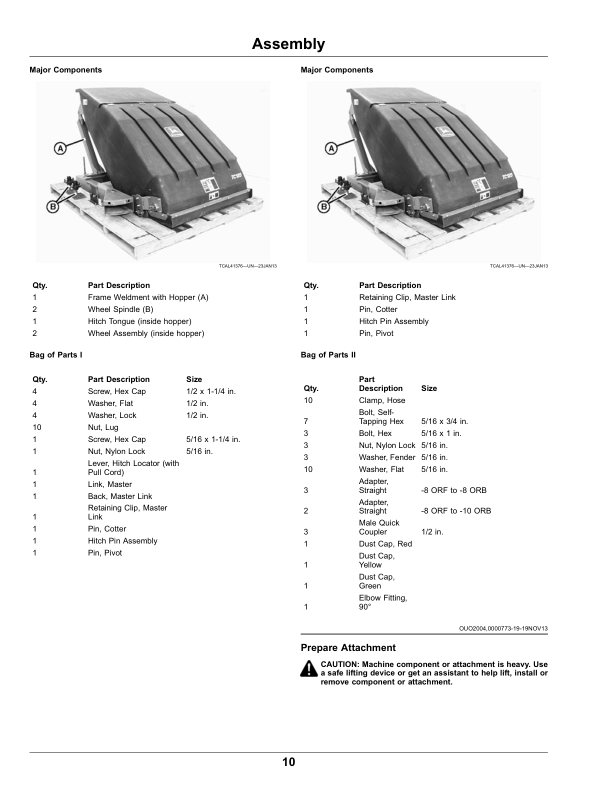 John Deere TC125Turf Collection System (North American) Operator’s Manual (OMUC15482) Workshop Guide