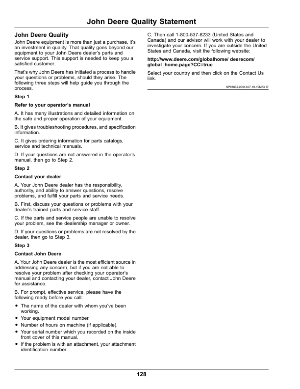 John Deere 7500A, 7700A, 8700A, 8900A PrecisionCut Fairway Mowers, 8800A TerrainCut Rough Mower (Export Edition) Operator’s Manual (OMUC15669) Workshop Guide