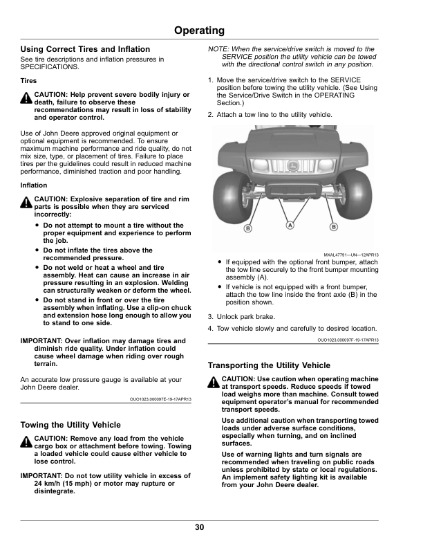 John Deere TE Gator Utility Vehicles Operator’s Manual (OMUC20369) Workshop Guide
