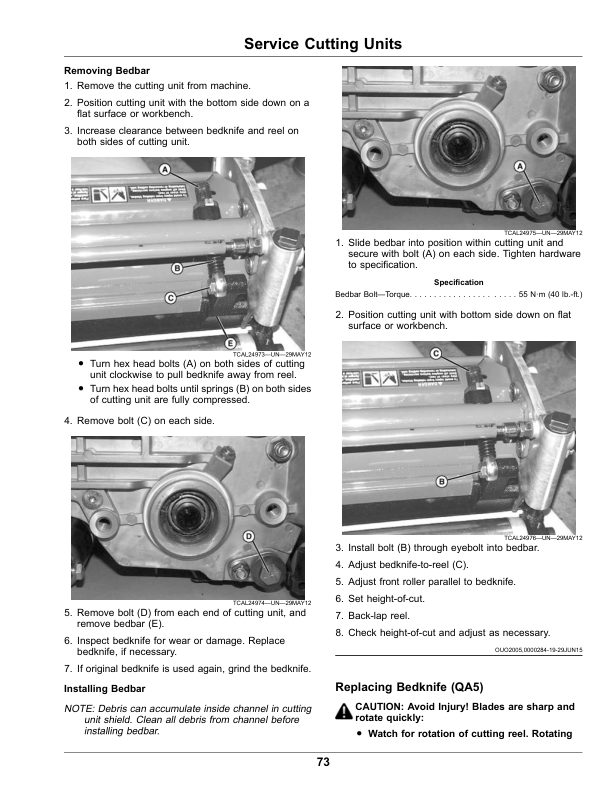 John Deere 2400, 2550 PrecisionCut, 2550 E-Cut Hybrid Triplex Mowers Operator’s Manual (OMUC24434) Workshop Guide