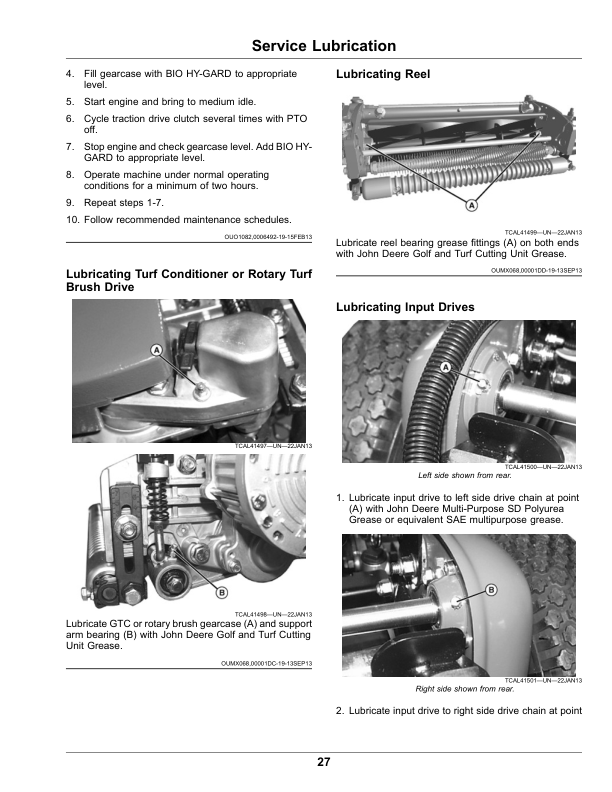 John Deere 180 E-Cut (085001-), 220 E-Cut Hybrid (115001-) Walk Greens Mower Operator’s Manual (OMUC24860) Workshop Guide